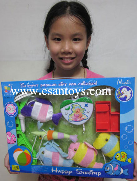 โมบายผ้าลายปลากุ้ง