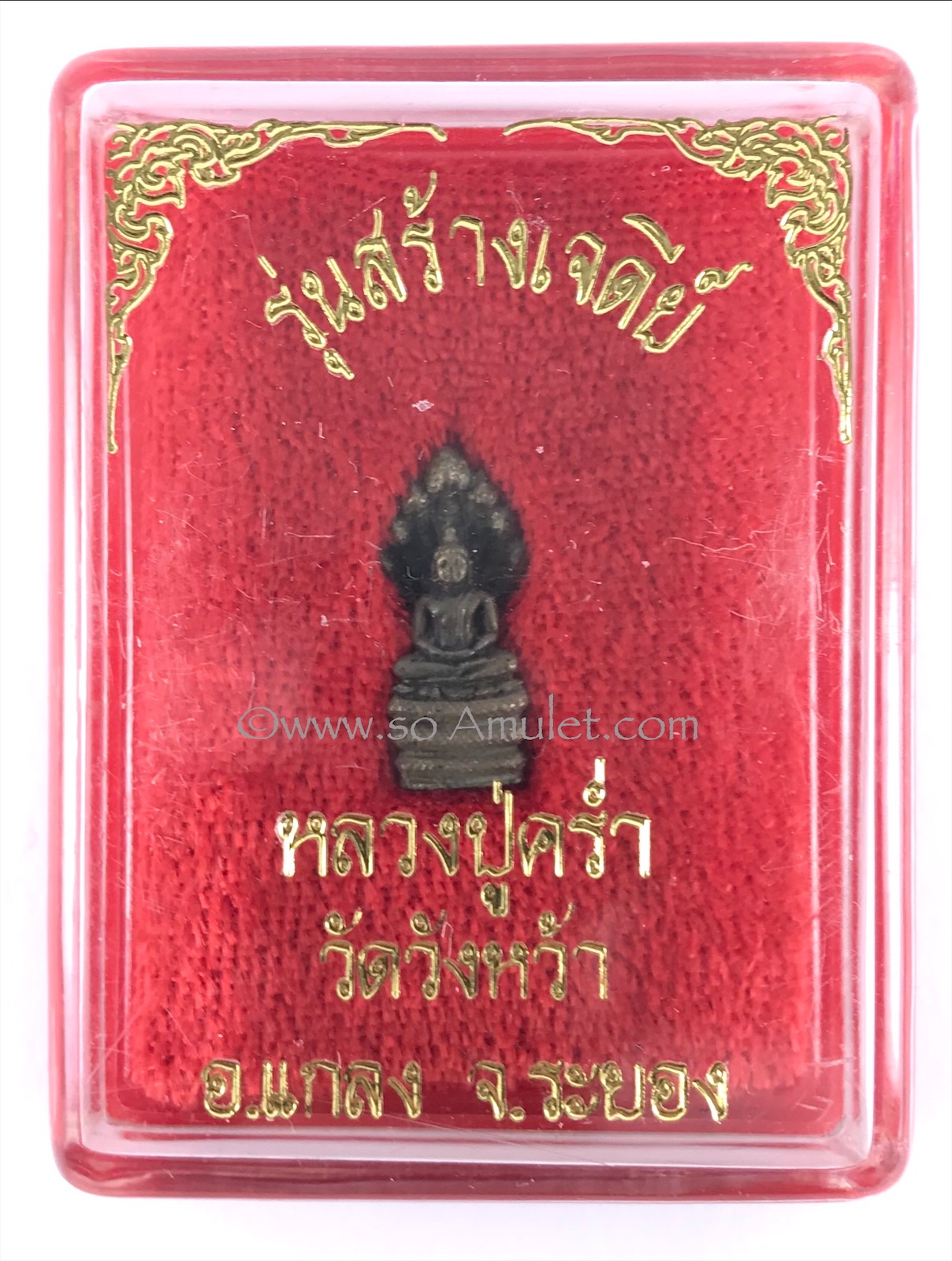 พระนาคปรก หลวงปู่คร่ำ วัดวังหว้า รุ่นสร้างเจดีย์ ปี 2537 พร้อมกล่องเดิม