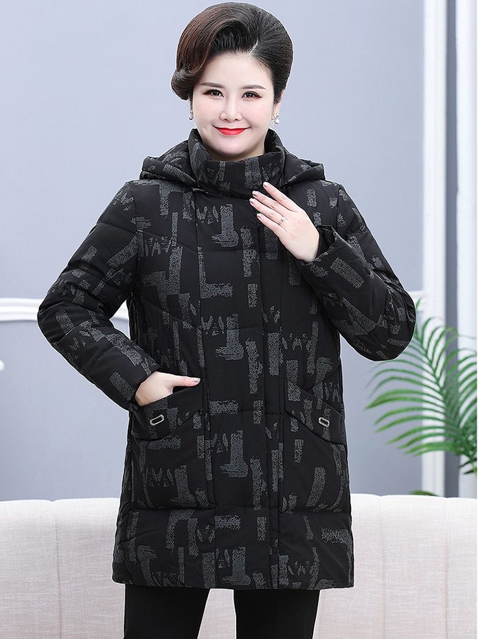 2324-0100 แจ็คเก็ตไซส์ใหญ่ บุนวม ยาวพอดี เหมาะกับวัยกลาง ๆ สว. นะคะ มีHoodถอดได้