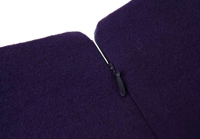 PreOrderไซส์ใหญ่ - เดรสกันหนาวแฟชั่น ไซส์ใหญ่ สไตล์ยุโรป ดีไซส์ ติดเพชรที่ข้อมือและชายกระโปรง สีม่วง