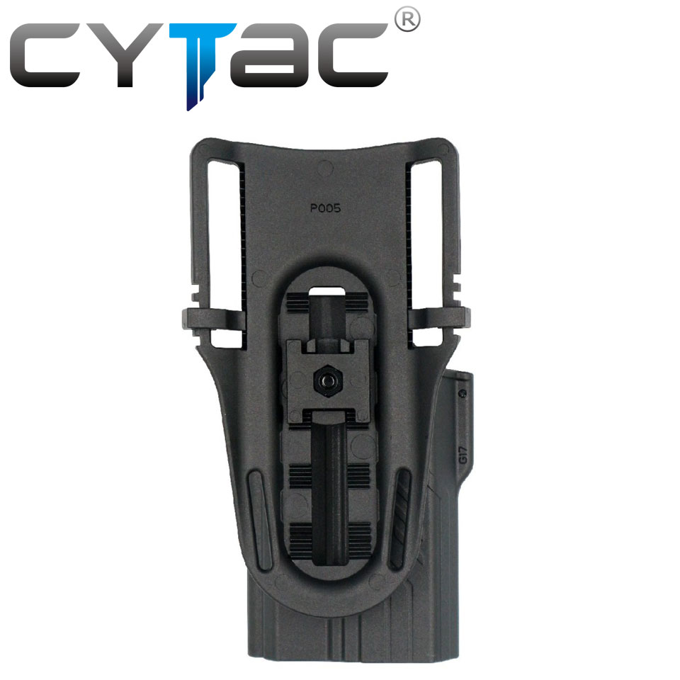 (งานแท้) ซองปืน G17/G19 ติดไฟฉาย + เพลทลดต่ำ + รัดขา ยี่ห้อ Cytac