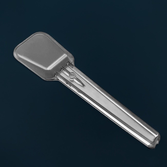 ช้อนไอศครีมพลาสติกหัวตัด (100 ชิ้น แบบแพ็คแยกชิ้น)