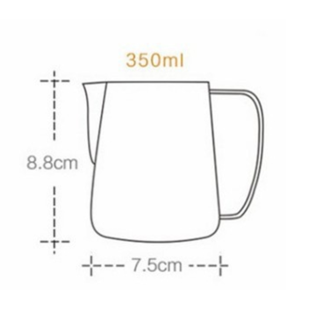 พิชเชอร์สแตนเลส เคลือบเทปล่อน ถ้วยตีฟองนม สีเขียวมินท์ ขนาด 350 ml รหัส 0126