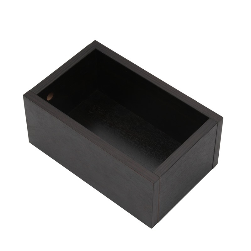 อ่างเคาะกากกาแฟ +กล่องไม้ตั้งอ่างเคาะกาก สูง 12.5 สี่เหลี่ยมผืนผ้า (ไม้สีแดงออกดำ) 1610-527