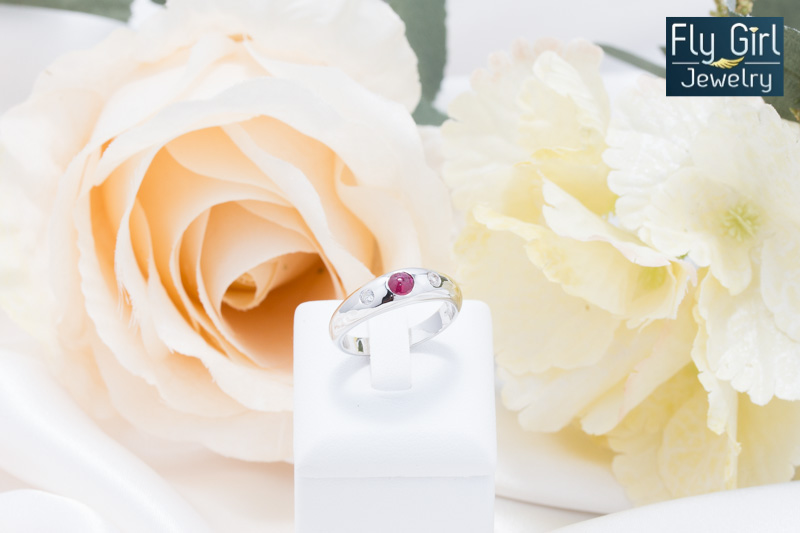 แหวนเงินแท้ พลอยทับทิมแท้(ราศีกรกฎ)