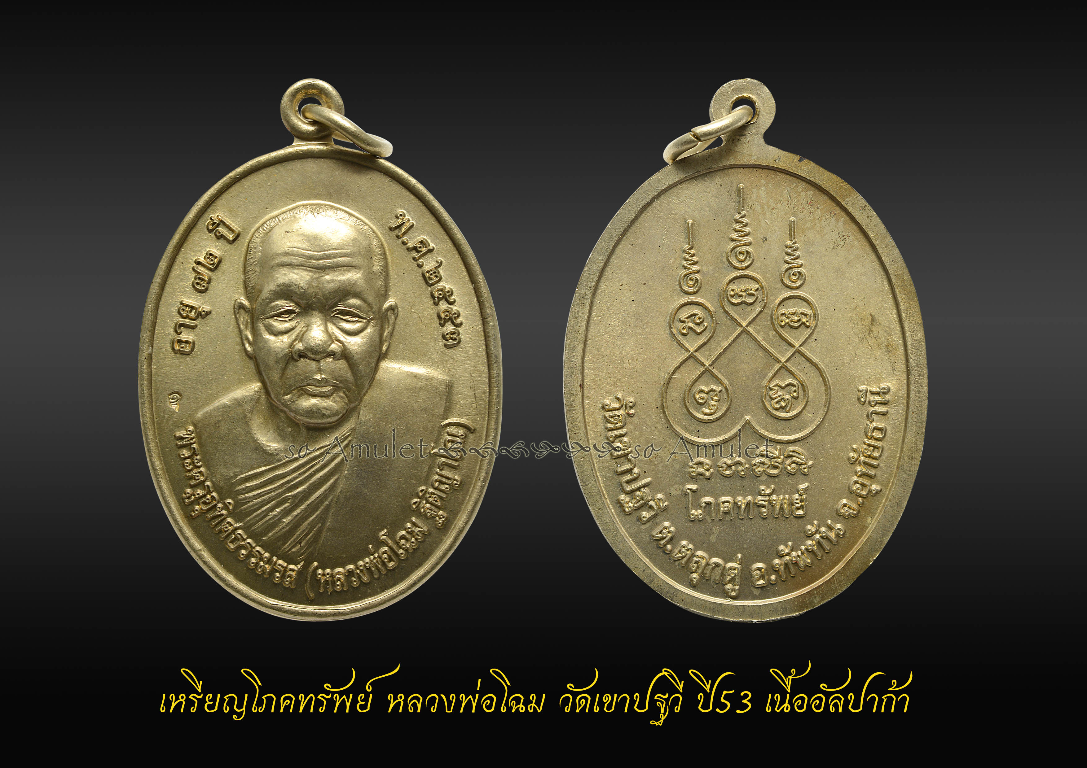 เหรียญโภคทรัพย์ หลวงพ่อโฉม วัดเขาปฐวี ปี53 เนื้ออัลปาก้า