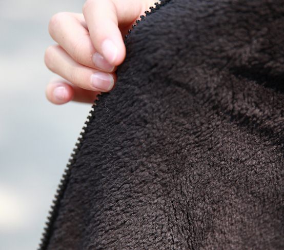 PreOrder - เสื้อกันหนาวแฟชั่นเกาหลี ไซส์ใหญ่ ไซส์เล็ก แจ๊คเก็ตผ้าฝ้ายตัวใหญ่ มีขนปุย สี : ดำ / แดง