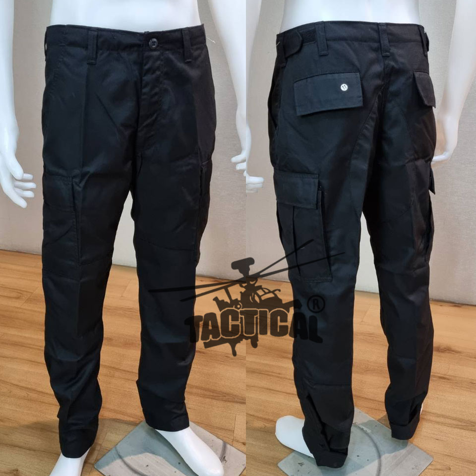 กางเกงเดี่ยวรุ่น 11 ดำ ผ้าหนานุ่ม (มีตีนตุ๊กแกปลายขา)