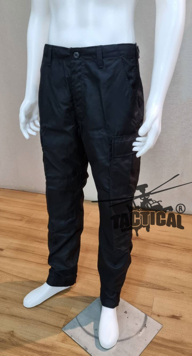 กางเกงเดี่ยวรุ่น 11 ดำ ผ้าหนานุ่ม (มีตีนตุ๊กแกปลายขา)