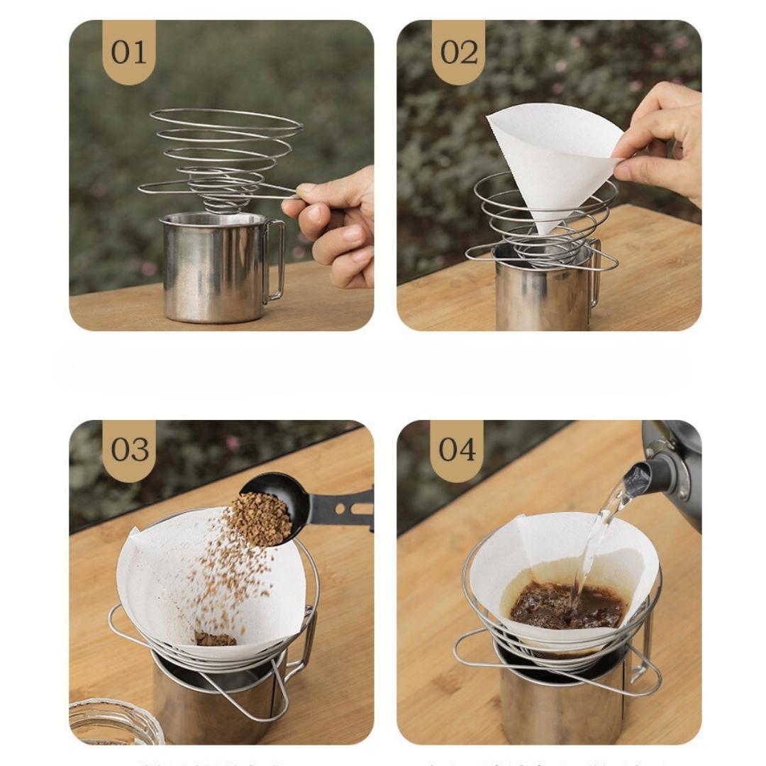 ตะแกรงดริปกาแฟ สแตนเลส ดริปเปอร์ V60 ขนาด 2-4 cups รหัส 1907