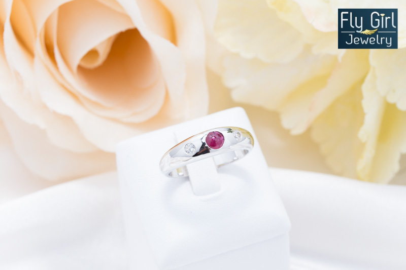 แหวนเงินแท้ พลอยทับทิมแท้(ราศีกรกฎ)