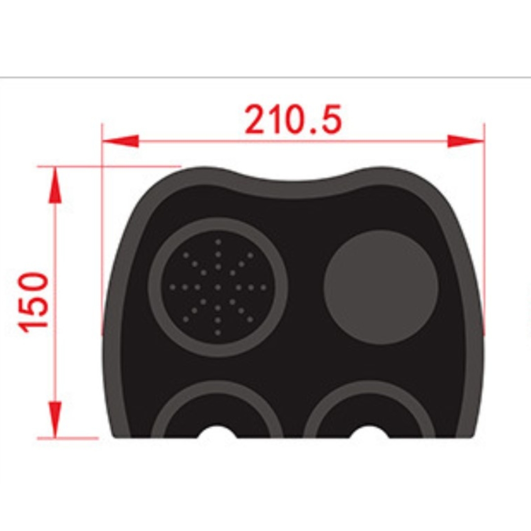 ยางรองแทมเปอร์ ยางรองที่กดผงกาแฟ สีดำ หลุมคู่ รหัส 1849