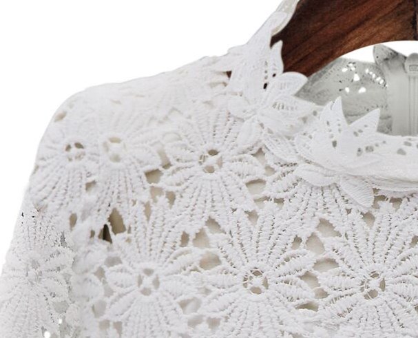 ##พร้อมส่ง## - เดรส แฟชั่นคนอ้วน ไซส์ใหญ่ ผ้าลูกไม้ทั้งชุด มีซับใน ซิบหลัง หรู ๆ ใส่ได้ทุกงาน สี : ขาว