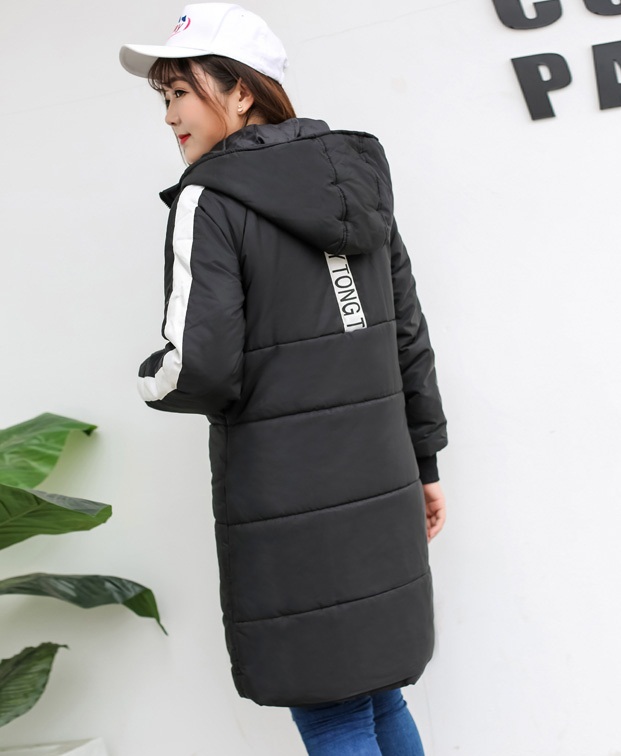 PreOrderคนอ้วน - เสื้อกันหนาวแฟชั่น ผ้าร่มบุนวมยาว สีดำ