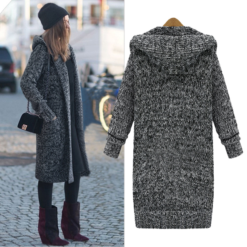 PreOrderเสื้อผ้าคนอ้วน - เสื้อโค้ทกันหนาวไซส์ใหญ่ ไหมพรมตัวยาวหนา สี : เทาเข้ม / แดง