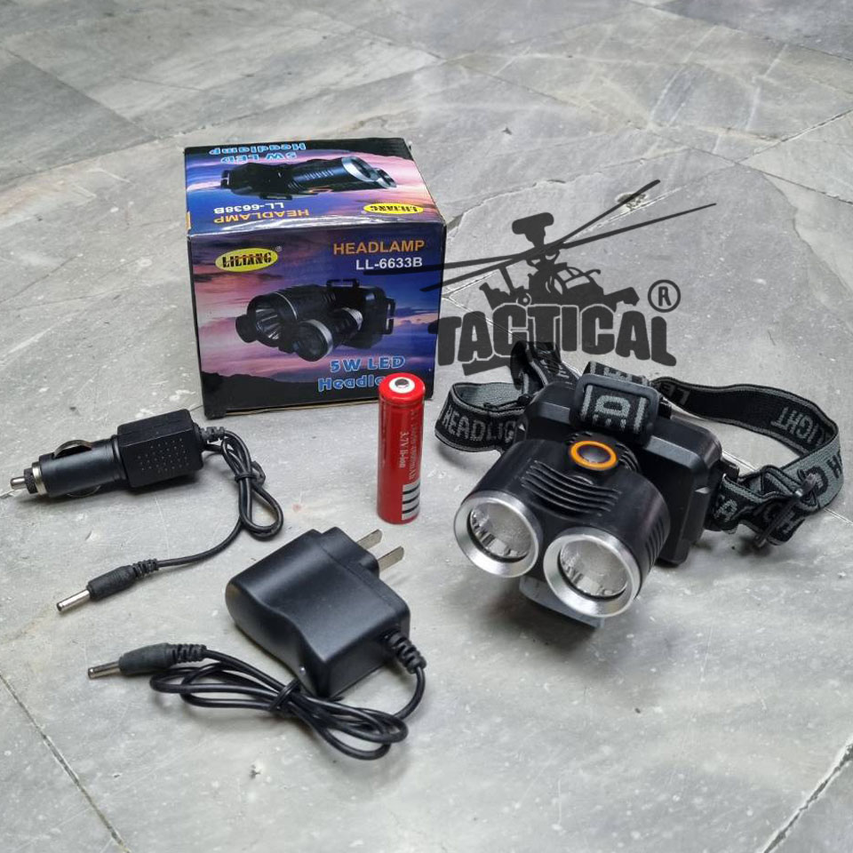 ไฟฉายคาด 2 หัว LED แบบชาร์จไฟได้