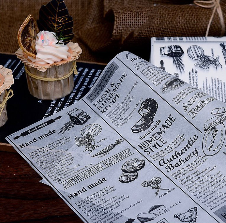 กระดาษไขรอง-ห่ออาหาร ขนาด 28x38 ซม. แพ็ค 50-100 ชิ้น