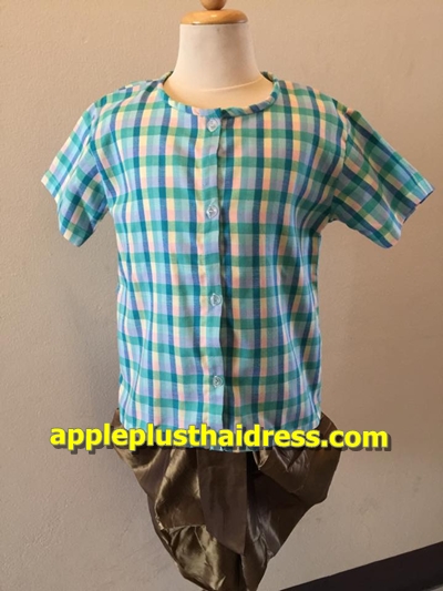 T135 ชุดผ้าไทยคูบัว เสื้อรอบอก 30 นิ้ว (เนื้อผ้าดี ยิ่งใส่ยิ่งนิ่ม)