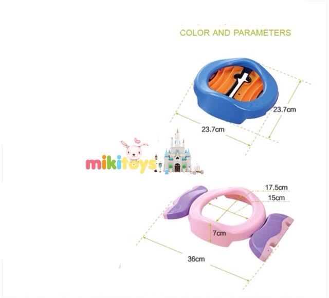 2IN1 Travel Potty & Trainer Seat ที่รองชักโครก กระโถนเด็กแบบพกพา (วางบนชักโครกได้/ตั้งบนพื้นได้)**ฟรีค่าจัดส่ง