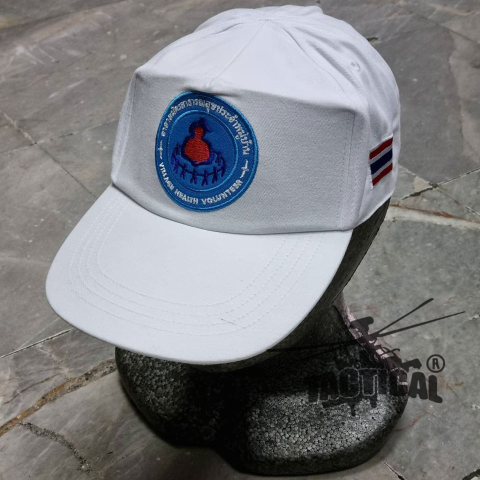 หมวกแก๊ป อาสาสมัครสาธารณสุขประจำหมู่บ้าน (อสม.) ซิปหลัง
