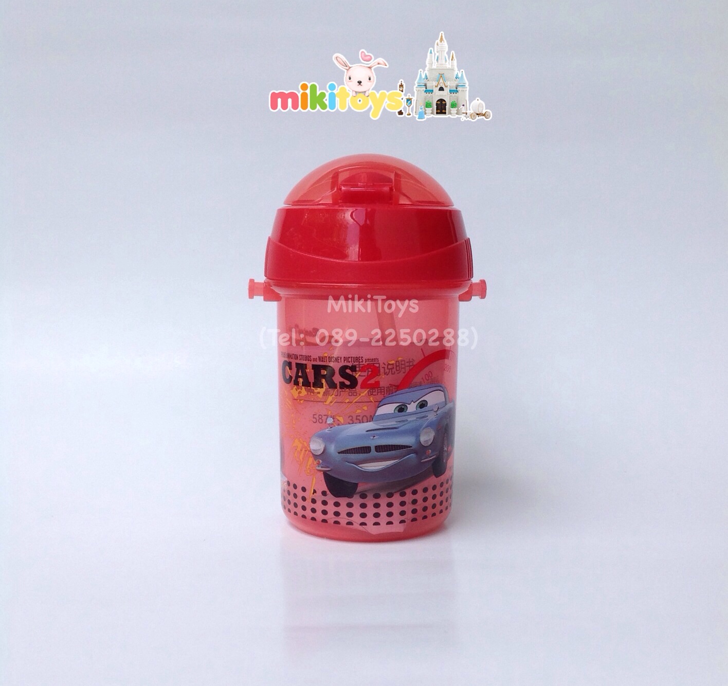 กระติกน้ำ คาร์ แมคควีน CarsMcQueen สีแดงล่างขุ่น350ml.#Racing team Rust~eze(ฟรีค่าจัดส่ง)