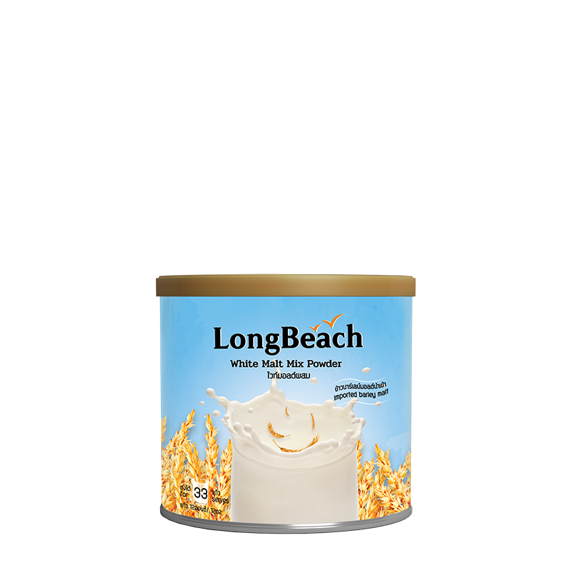 ลองบีชผงไวท์มอลต์แบบกระป๋อง 400 กรัม LongBeach White Malt Powder 400 g รหัส 1072