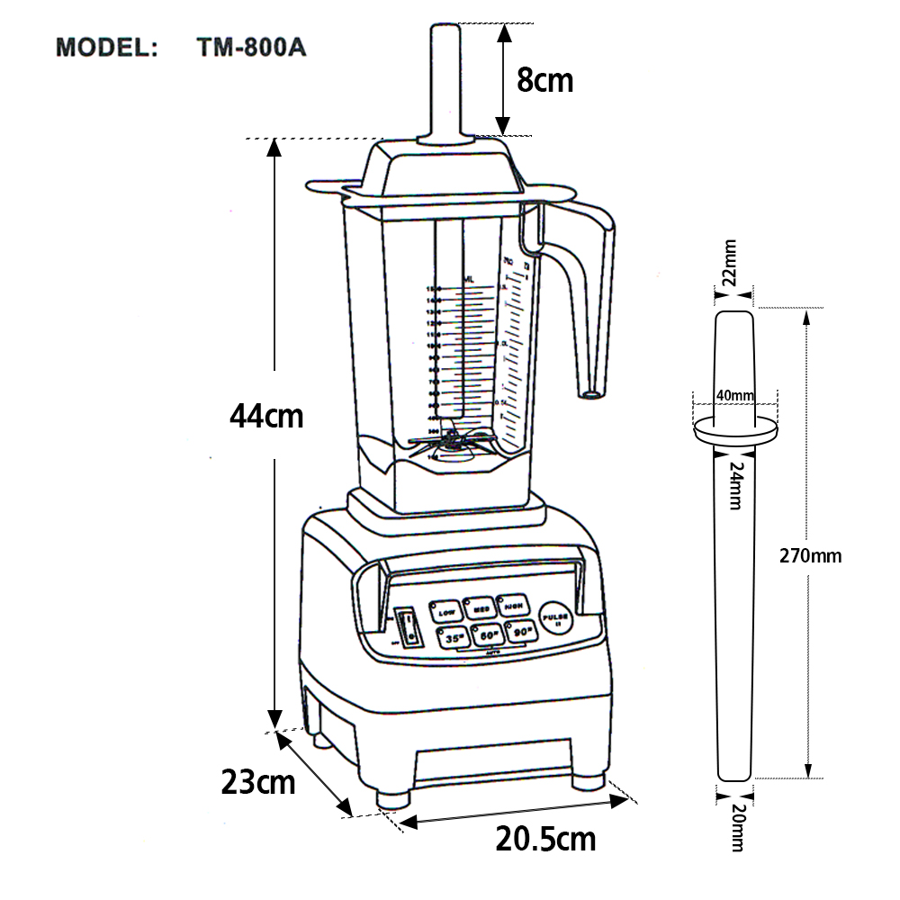เครื่องปั่น JTC TM800A รับประกันมอเตอร์ 1 ปี 1200W รหัส 1602-082
