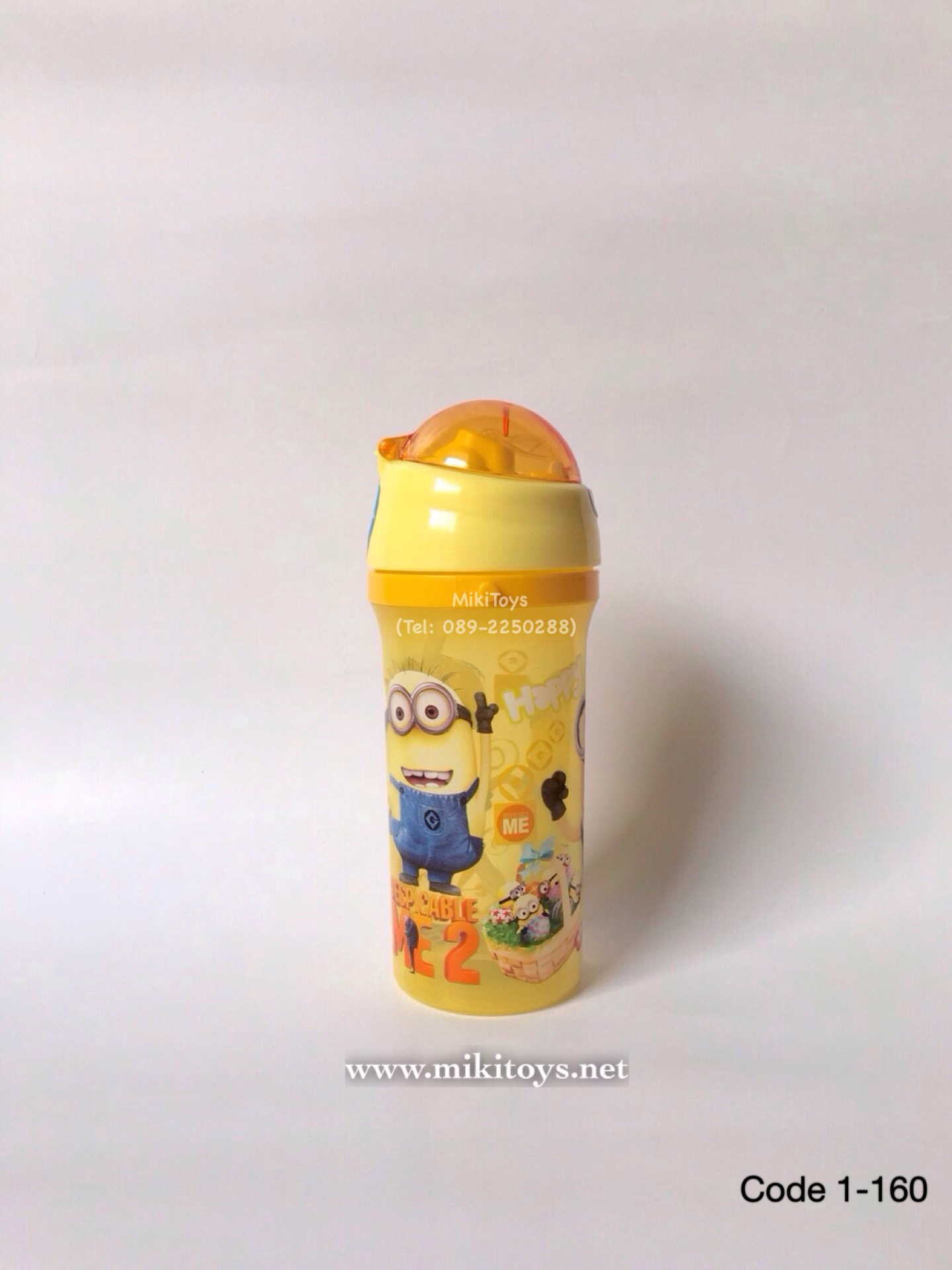 กระติกน้ำมินเนี่ยน Minions ฝาเด้ง สีเหลืองBPA Free*