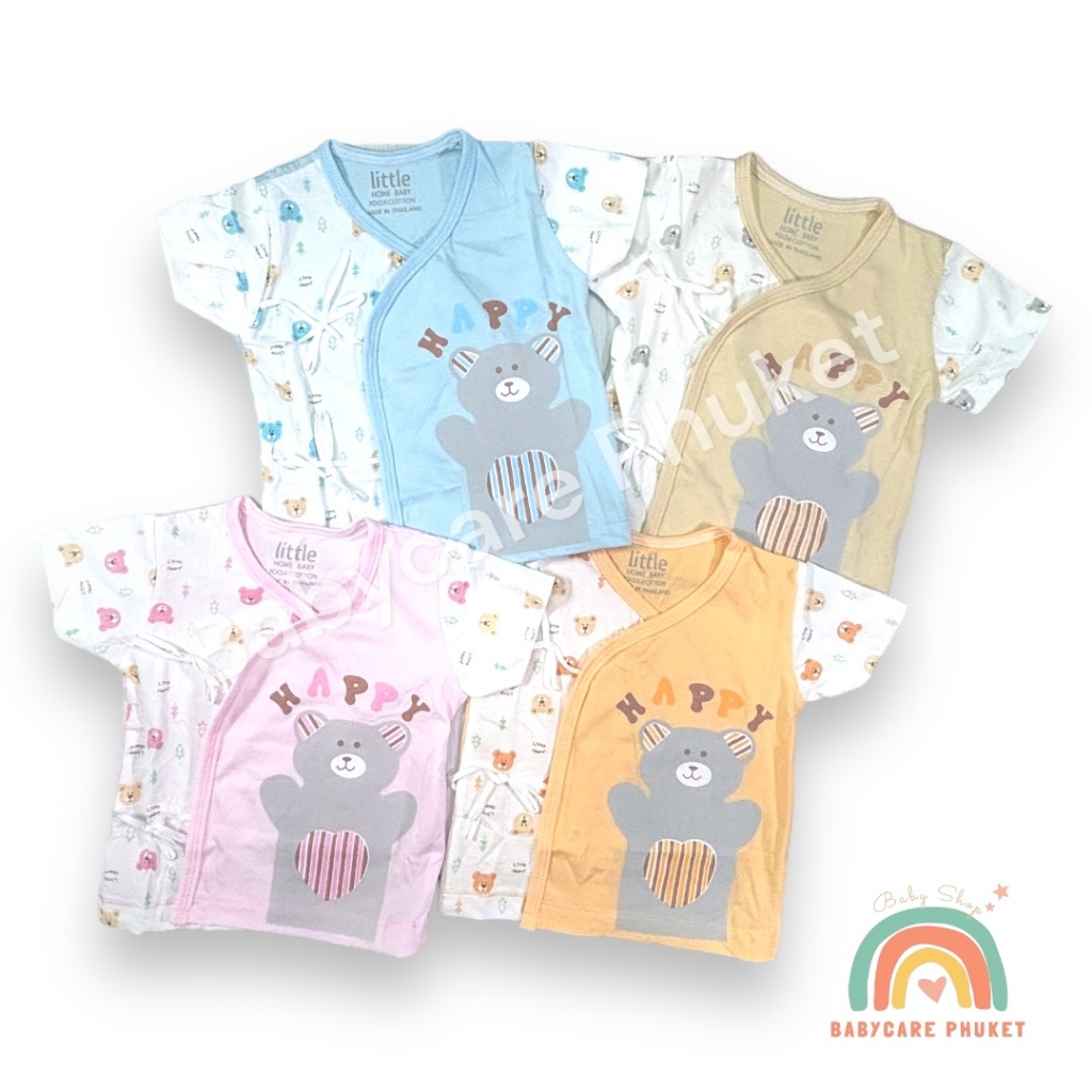 เสื้อเด็กแรกเกิด ผูกหน้า ผ้ายืดคัตตอล เนื้อผ้านิ่ม