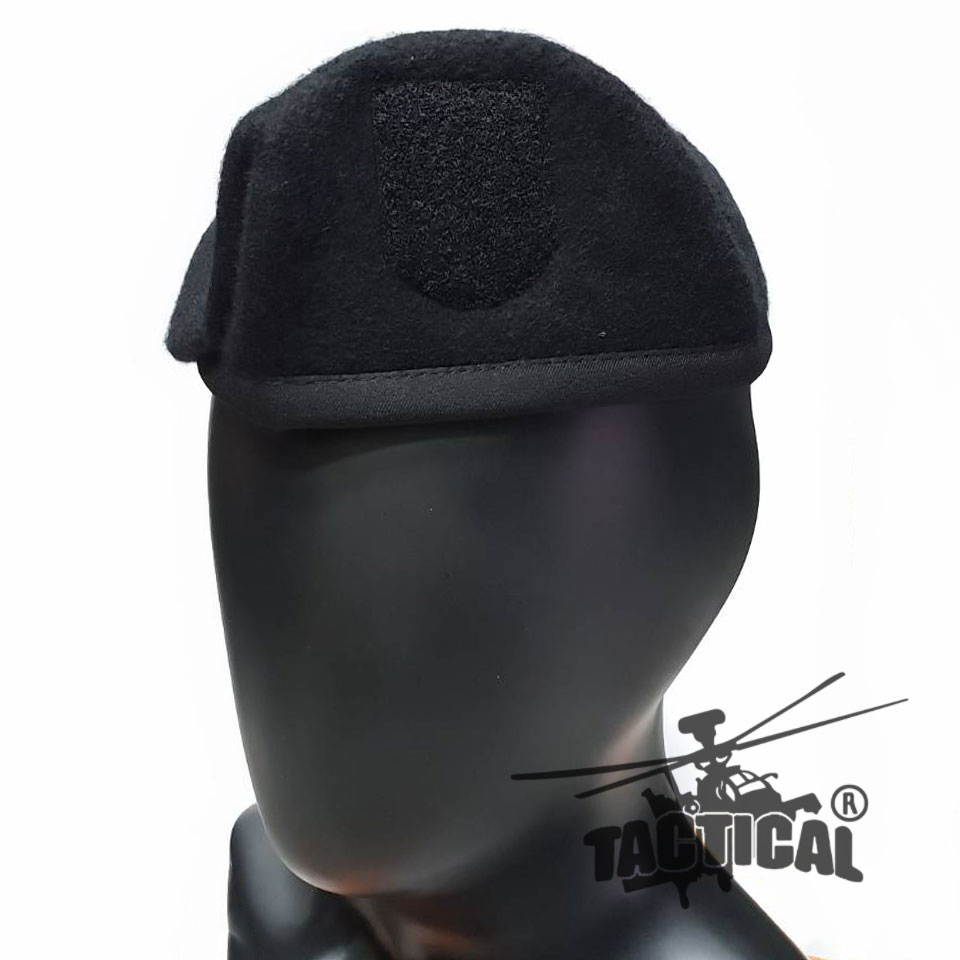 หมวกเบเร่ต์จัดทรง ขอบผ้า BBT สีดำ อย่างดี