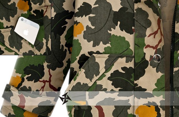 PreOrderคนอ้วน - เสื้อกันหนาวแฟชั่น ไซส์ใหญ่ คนอ้วน เสื้อกันหนาวพิมพ์ลายพราง ซิบหน้าพร้อม Hood ไม่หนา