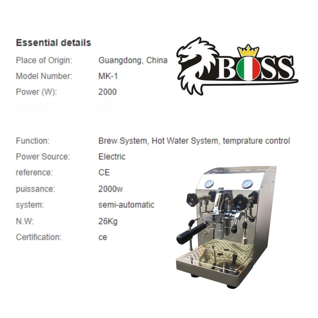 เครื่องชงกาแฟเอสเพรสโซ่ BOSS แบบคันโยก 2000w รหัส 1279 (สินค้ามือหนึ่งตั้งโชว์หมดประกัน)