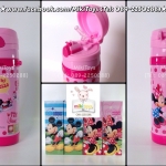 กระติกน้ำมินนี่เมาส์ ลายใหม่ New Minnie Mouse สีชมพู รุ่นกดแล้วฝาเด้ง เก็บอุณหภูมิ