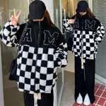 2324-0014 เสื้อกันหนาวลายสก๊อตขนแก เท่ ๆ จ้า