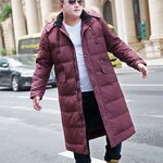 M2324-0027 โค้ทผู้ชายยาวไซส์ใหญ่ ขนเป็ดจ้า มีHoodเฟอร์เล็กถอดไม่ได้