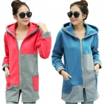 PreOrderเสื้อผ้าคนอ้วน - เสื้อกันหนาวไซส์ใหญ่ เสื้อวอมสบาย ๆ สี : เทาแดง / ฟ้าเทา