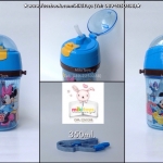 กระติกน้ำมิกกี้เมาส์ Mickey Mouse สีฟัาใส ปุ่มกดเหลือง**BPA Free ปลอดภัยค่ะ(ฟรีค่าจัดส่ง)