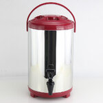 ถังเก็บชานม ถังจ่ายเครื่องดื่ม ร้อน-เย็น ถังคลูเลอร์ ความจุ 10 ลิตร สีแดงตรา BOSS รหัส 2471