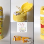 กระติกน้ำหมีพูห์ Winnie The Pooh สีเหลืองนวล รุ่นกดแล้วฝาเด้ง เก็บอุณหภูมิ