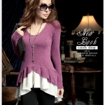Pre Order - เสื้อกันหนาวแฟชั่น เหมือนเป็นเสื้อสองชิ้น แขนยาว