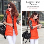 PreOrderคนอ้วน - เสื้อกั๊กแฟชั่น ผ้าร่มบุนวม ไม่หนา มี Hood สี : ดำ / ส้ม / กุหลาบแดง / แดง / เหลือง / น้ำเงิน / น้ำตาลอ่อน / น้ำตาล