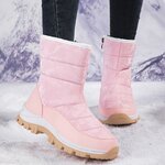 SW2324-0002 รองเท้ากันหนาว ญ. กันหิมะ บุขน กันน้ำ ลายพราง มีซิปข้าง