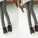 PreOrderคนอ้วน - กางเกง-เลคกิ้งกันหนาวแฟชั่น ไซส์ใหญ่ คนอ้วน กางเกงขายาวผ้าฝ้าย ซิบข้าง ข้างในเป็นผ้ากำมะหยี่ สี : เทาเข้ม / ดำ