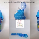 ✅กระติกน้ำมิกกี้เมาส์ Disney Mickey Mouse สีฟ้าใส 380ml. รุ่นฝาเด้ง หลอดในตัว ลายสกรีนสวย **BPA Free ปลอดภัย