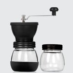 ชุดเครื่องบดกาแฟ มือหมุน มีขวดแก้ว 2 ขวด 1614-039 เทาดำ