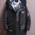 M2324-0020 เสื้อกันหนาวผู้ชายไซส์ใหญ่ Hoodถอดได้ ด้านในบุกำมะหยี่ด้วยจ้า