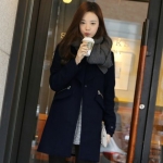 PreOrderเสื้อผ้าคนอ้วน - เสื้อโค้ทกันหนาวไซส์ใหญ่ ผ้าวูลขนสัตว์ สีน้ำเงิน