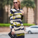 PreOrderคนอ้วน - เดรสไหมพรมกันหนาวแฟชั่น ไซส์ใหญ่ คนอ้วน ลายพราง