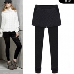 PreOrderคนอ้วน - กางเกง-เลคกิ้งกันหนาวแฟชั่น ผ้าฝ้ายโพลิเอสเตอร์ ข้างในเป็นผ้ากำมะหยี่เก็บความร้อน สี : เทา / ดำ