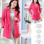 PreOrderคนอ้วน - เสื้อโค้ทไซส์ใหญ่ โค้ทตัวยาว ขนสัตว์ อีกแบบค่ะ สี : แดง / ชมพู